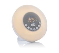 InnovaGoods® Allarme simulatore di alba, orologio digitale 12 suoni preimpostati, orologio luce naturale, digitale radio, controllo touch, 3 modalità di illuminazione, 6 colori
