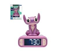 Lexibook Lexibook-RL800D1, Disney Stitch, Sveglia Notturna a Luce d'Angel, Suoni e Melodie, Schermo LCD retroilluminato, Luminosa, Snooze, Colore Rosa, Taglia Unica, RL800D1