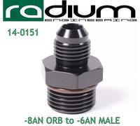 Radium 14-0151 -8AN ORB A -6AN Maschio O-Ring Boss Fitting Nero