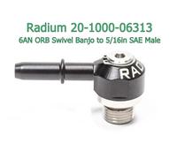 RADIUM 20-1000-06313 Swivel Banjo -6AN ORB A Maschio In Alluminio 5/16" SAE