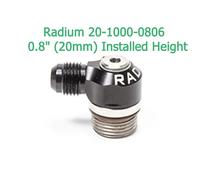 Radium 20-1000-0806 Profilo Basso Girevole Banjo -8AN Orb Maschile A -6AN 20mm