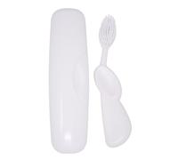 RADIUS Spazzolino da denti originale, grande, senza BPA, ADA accettato, mano destra, pennello bianco con custodia bianca