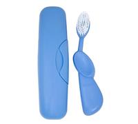 RADIUS Spazzolino da denti originale, grande, senza BPA, ADA accettato, mano destra, spazzola pervinca con custodia pervinca