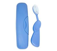 RADIUS Spazzolino da denti originale grande, senza BPA, ADA accettato, mano sinistra, pennello pervinca con custodia pervinca