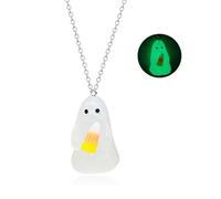 RadiVibe Adotta una collana fantasma che si illumina al buio orecchini fantasma di Halloween spettrale collane con ciondolo per costumi di Halloween accessori per feste gioielli per donne uomini