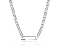 RadiVibe Collana con spilla da balia massiccia collana punk gotica collana gioielli graffetta girocollo collana regalo di sicurezza per le donne, Smalto, Nessuna pietra preziosa