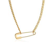 RadiVibe Collana con spilla da balia massiccia collana punk gotica collana gioielli graffetta girocollo collana regalo di sicurezza per le donne, Smalto, Nessuna pietra preziosa