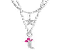 RadiVibe Collana da cowboy da donna per costume da cowgirl abiti da concerto country per donne cappelli cowgirl stivali collana stella abiti occidentali accessori, Metallo, Nessuna pietra preziosa