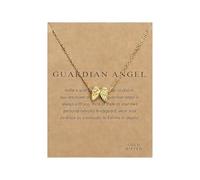 RadiVibe Collana da donna con ali d'angelo custode, collana commemorativa in oro, regalo per la perdita di una persona cara, regalo di compleanno per donne, Grande, Zinco, Non pietra preziosa