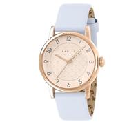 RADLEY Cinturino in pelle blu fumo placcato oro rosa 35 mm, Blu