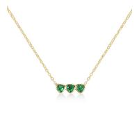 RADLEY Collana da donna in argento Sterling placcato oro 18 ct e ciondolo a forma di cuore triplo verde