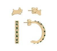 Radley Jumping Dog e Green Stone Set Hoop Twin Pack Orecchini RYJ1346S