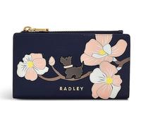 RADLEY London Coin Street - Portafoglio da donna Magnolia Evenfall Medium con cerniera bifold in pelle liscia applique e serigrafia
