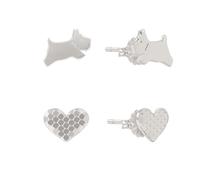 Radley Orecchini a forma di cane e cuore, in argento Sterling, confezione da 2 pezzi, RYJ1433
