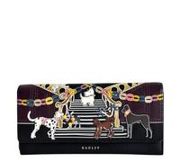 RADLEY Party Pals - Portafoglio grande con patta in pelle nera