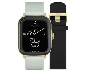 RADLEY Serie 20 Smart Calling Watch con cinturino intercambiabile in silicone nero e pelle di eucalipto RYS20-2126-SET, Eucalipto e nero, Moderno