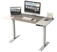 Radlove Desk, scrivania elettrica regolabile in altezza, con 4 controlli di memoria e tecnologia anticollisione (60 x 140 cm, Rovere + bianco)