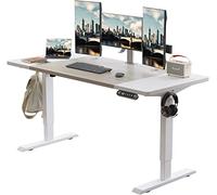 Radlove Desk, scrivania elettrica regolabile in altezza, con 4 controlli di memoria e tecnologia anticollisione (76 x 160 cm, Rovere + bianco)