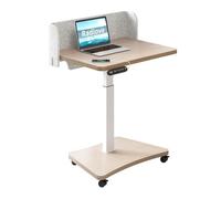 Radlove Scrivania elettrica regolabile in altezza con display USB-C e LED, 80 x 60 cm con ruote, tavolo portatile regolabile in altezza, effetto legno