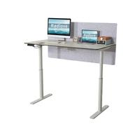 Radlove Scrivania elettrica regolabile in altezza con divisorio e doppio motore, 150 x 75 cm, display a LED, USB-C - Tavolo da ufficio regolabile per home office
