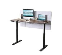 Radlove Scrivania elettrica regolabile in altezza con divisorio e doppio motore, 150 x 75 cm, indicatore LED, USB-C - Tavolo da ufficio regolabile per ufficio casa, marrone