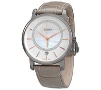 Rado Women's Diamaster Diamond 33mm Beige Leather Band Steel Case Quartz MOP Dial Analog Watch R14064935