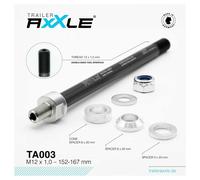 Radoxx Asse Passante M12x1.0 152-167 Mm Black / Silver