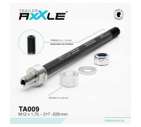 Radoxx Asse Passante M12x1.75 217-229 Mm Black / Silver