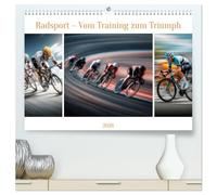 Radsport - Vom Training zum Triumph (hochwertiger Premium Wandkalender 2026 DIN A2 quer), Kunstdruck in Hochglanz: Ein realistischer Kalender mit KI-generierten Fahrradmotiven