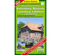 Radwander- und Wanderkarte Flusslandschaft Elbe, Boizenburg/Elbe, Bleckede, Dahlenburg und Umgebung: Ausflüge zwischen Büchen, Lübtheen, Nahrendorf, ... Neetze und Lauenburg/Elbe. Maßstab 1: 50 000
