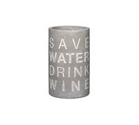 RAEDER Flaschenkühler aus Beton 21cm Save Water - Drink Wine grigio