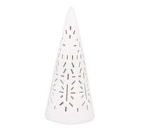 Räder Living 89866 - Mini abete a LED in porcellana con motivo forato, 9,5 x 4 cm, colore: Bianco