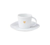 RAEDER Tazzina da espresso Cuore dorato 5 cm bianco
