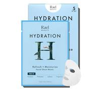 Rael Beauty Face Mask Korean Skincare - Siero acido ialuronico ed estratti di frutta, per idratazione, foglio di bambù super morbido, senza fragrance/PEG (idratazione, 5 fogli)