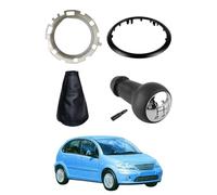 RAEM RICAMBI AUTO Kit 4 Pezzi Cuffia + Pomello + Doppia Ghiera Cornice compatibile con C3 2003-2009