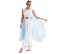 Raenseen Costume Da Donna Antico Greco Toga Senatore César Principessa Atenziana Imperatrice Romana Abito Lungo Abito Per La Festa Cosplay Di Halloween Azzurro chiaro 3XL