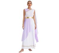 Raenseen Costume Da Donna Antico Greco Toga Senatore César Principessa Atenziana Imperatrice Romana Abito Lungo Abito Per La Festa Cosplay Di Halloween Lavanda XXL