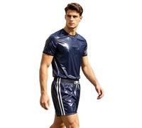 Raenseen Heren Shirt Impermeabile Con Mandrino Set Outfit Due Pezzi | Lunghezza Oltre Il Ginocchio Costume Spettacolo Scenico Outfit Rave Festival Corsa Abbigliamento Lavoro Golf Abbigliamento