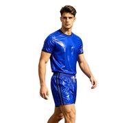 Raenseen Heren Shirt Impermeabile Con Mandrino Set Outfit Due Pezzi | Lunghezza Oltre Il Ginocchio Costume Spettacolo Scenico Outfit Rave Festival Corsa Abbigliamento Lavoro Golf Abbigliamento
