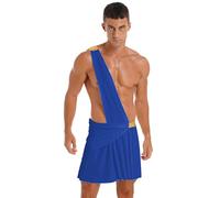 Raenseen Uomo Toga Romana Costume Dio Greco Carnevale Halloween Costume Gonna Pieghettata A Una Spalla Con Mantello Costumi Per Festa Blu S