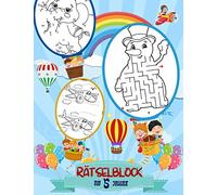 Rätselblock: Rätselspaß für Kinder ab 5 Jahre: Finde den Fehler, Labyrinthe, Sudoku, Punkt zu Punkt und Färbung....