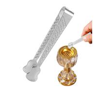 Räucherkohlezange Metall 9.5cm | Kleine Greifzangen für Räucherstäbchen & Kohle | Räucherstäbchenhalter-Klammer für Kirche, Yoga, Spa & Büro, Gold & Silber, Sicher