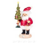 Räuchermann Babbo Natale Con Albero E Lanterna BxHxT 11 Cm X 22 Cm X 10 Cm NUOVO