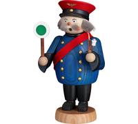 Räuchermann Ferroviere Colorato HxBxT = 19x11x9cm NUOVO Rauchmann Figura Di Fumo