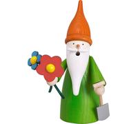 Räuchermann Wichtel Con Fiori HxBxT = 16x12x10cm NUOVO Rauchmann Figura Di Fumo