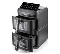 RAF Friggitrice ad Aria Doppio Cestello 14L, 2800W, Dual Zone 7L+7L, Temperatura 60-200°C, Timer 60 Minuti, Nero Opaco, Modello R.50