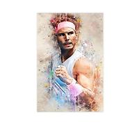 Rafael Nadal - Poster artistico su tela con tennis, decorazione per camera da letto, ufficio, camera da letto, regalo, senza cornice, 60 x 90 cm