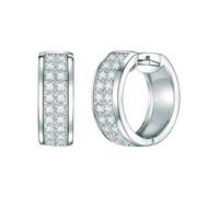 Rafaela Donata Orecchini a cerchio con clip da Donna in Argento Sterling 925 con Zirconia