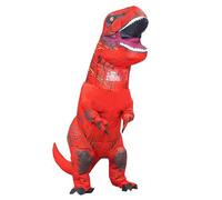 Rafalacy Costume gonfiabile da dinosauro per adulti in stile T-rex divertente costume da festa di Halloween, dinosauro giurassico cospaly, costume da travestimento (rosso)