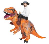 Rafalacy Costume gonfiabile T-rex da cavalcare per adulti, costume da dinosauro che esplode per Halloween